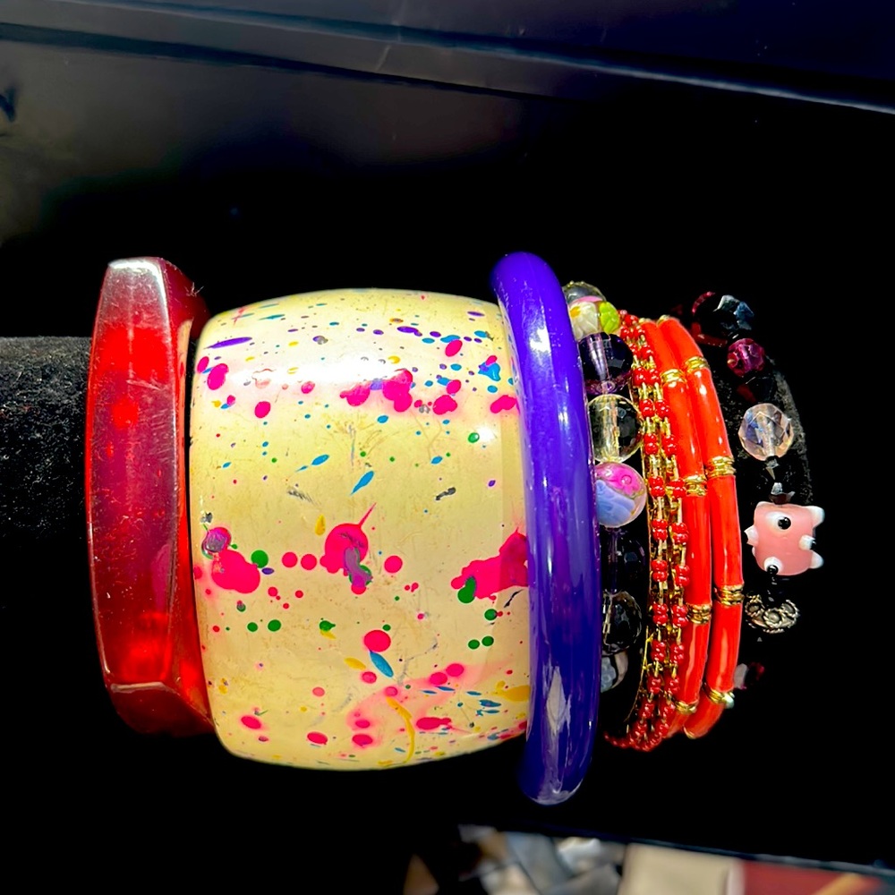 43. Curated Stack Of Nine Bracelets - image 1